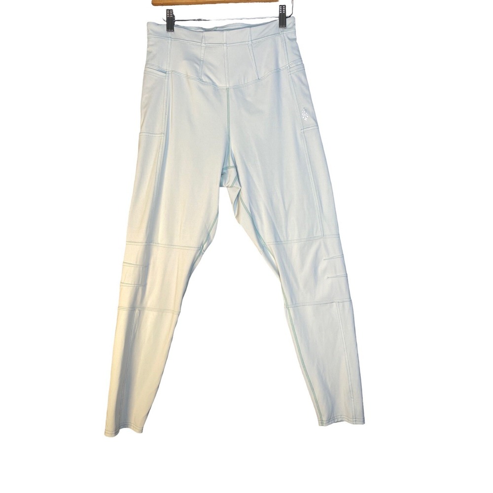 Free People Womens Pull On Blue Green Side Pockets Leggings Pants Size Large